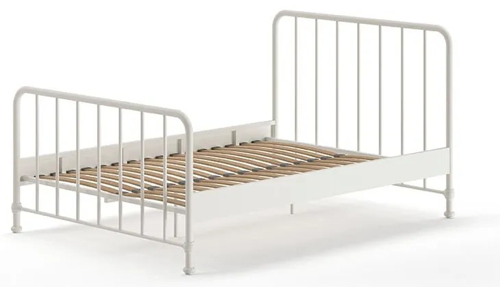 Biela kovová dvojlôžková posteľ s roštom 140x200 cm BRONXX – Vipack