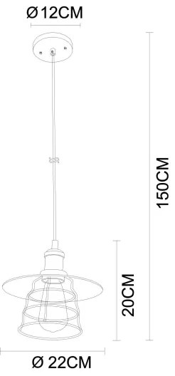 Globo 15086H - Luster VIEJO 1xE27/60W/230V