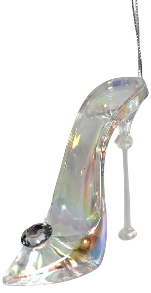 Ľadová vianočná ozdoba lodička 8cm