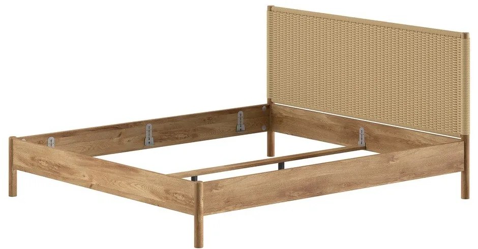 Dvojlôžková posteľ z dubového dreva bez roštu 180x200 cm v prírodnej farbe Olive Rope – Vipack
