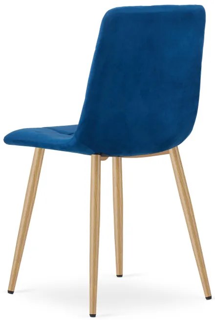 Set troch jedálenských stoličiek KARA zamatové, granátové / hnedé nohy (3 ks)