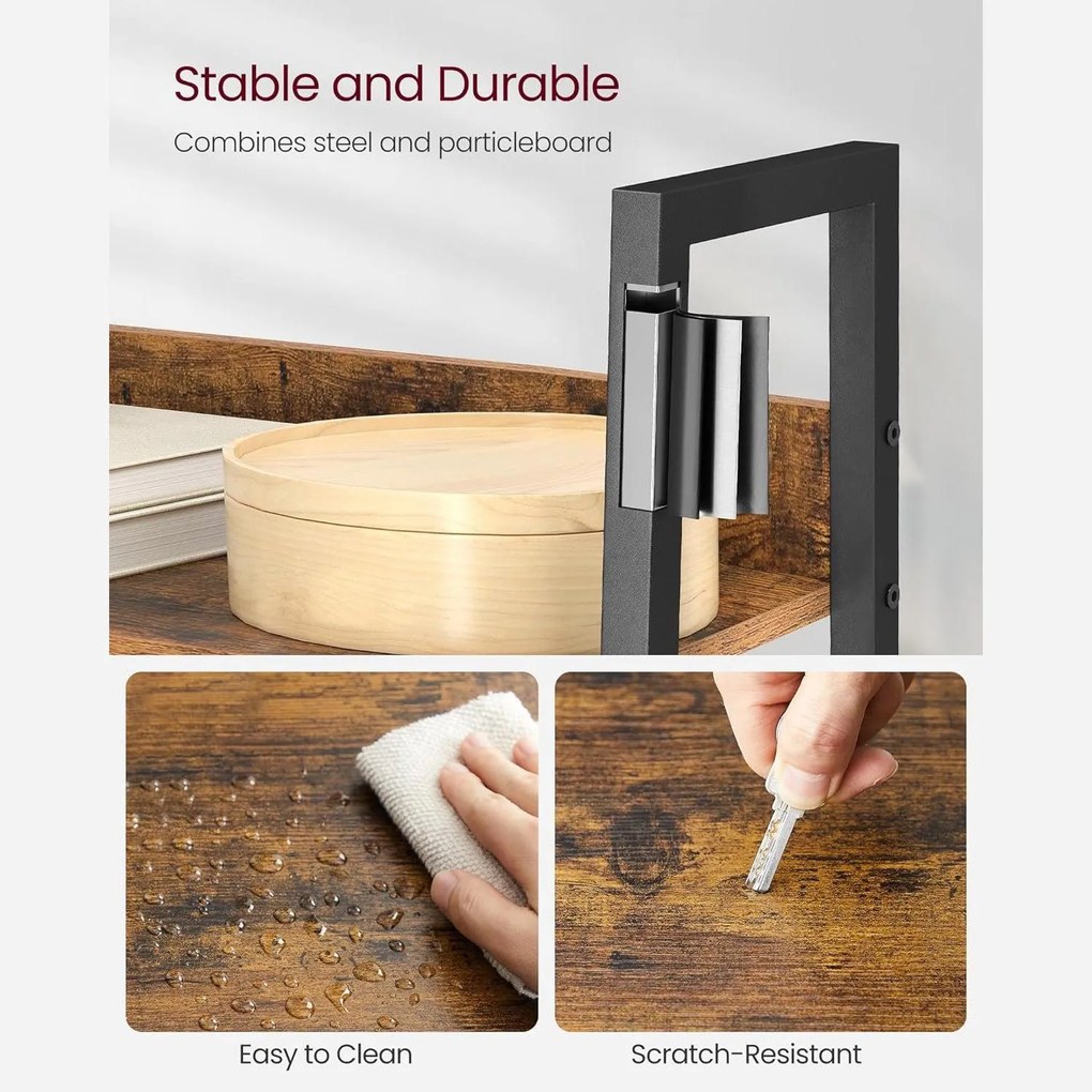 Rebríková polica, 5-úrovňový regál, rustikálny hnedý