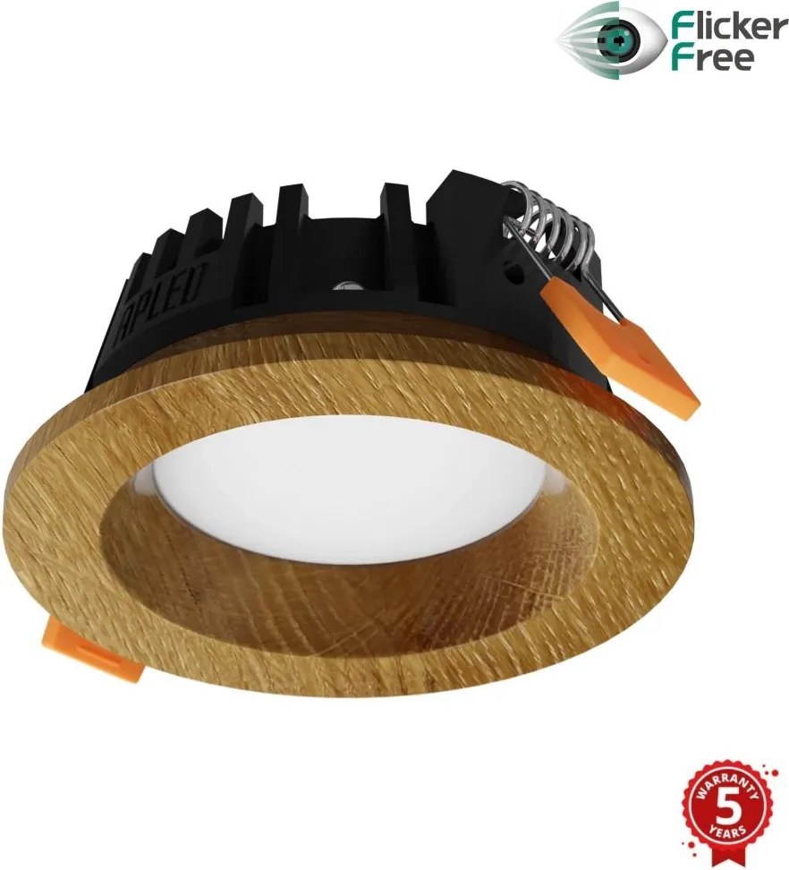 APLED - LED Podhľadové RONDO WOODLINE LED/3W/230V 3000K pr. 9 cm dub masív