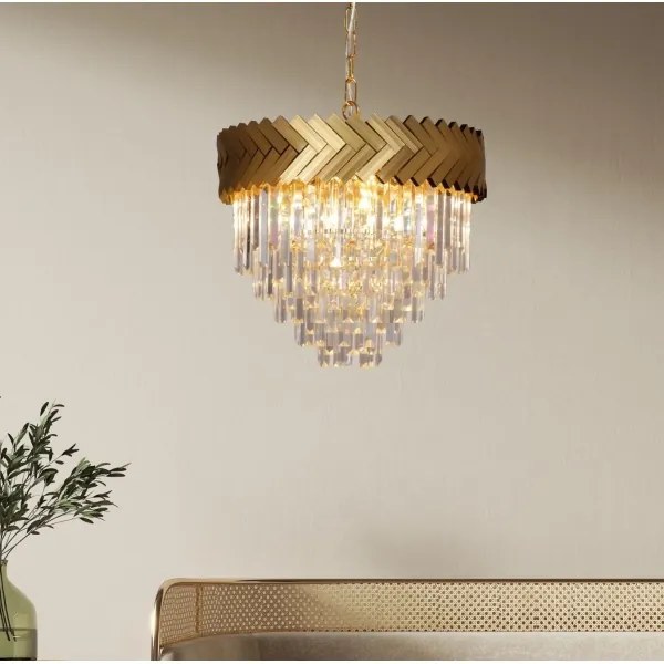 Zuma Line 23910/9 - Luster na reťazi LYON 9xE14/40W/230V zlatá