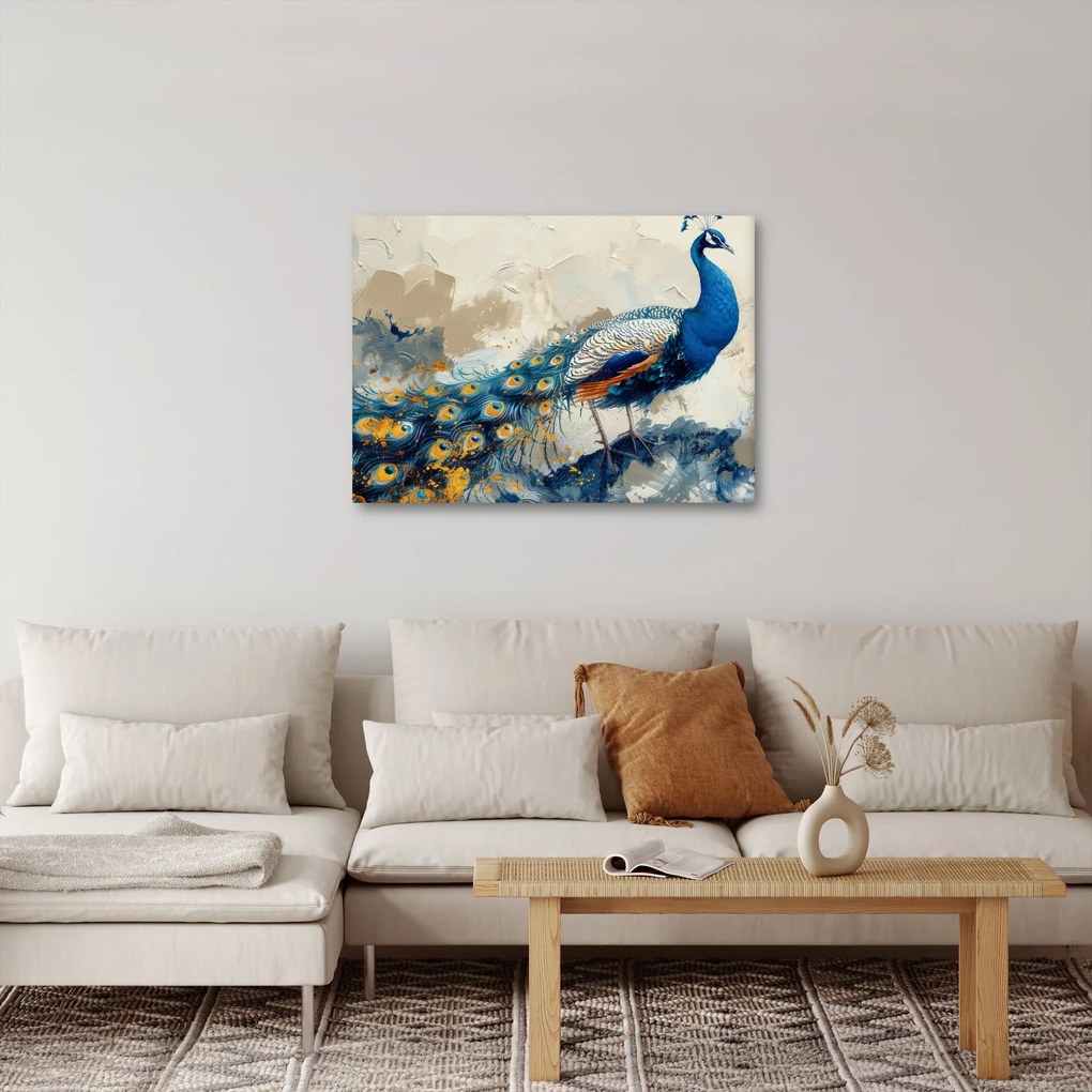 Obraz - Páv, maľba (70x50 cm)