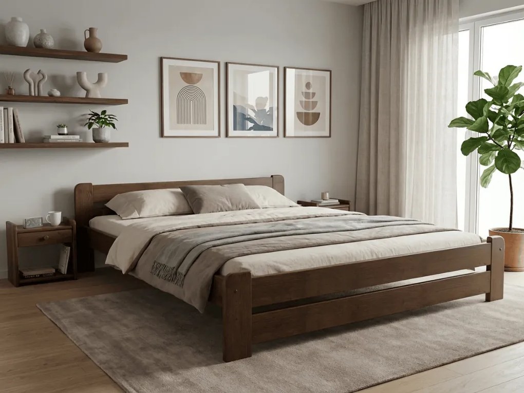 Posteľ Laura 120 x 200 cm, dub Rošt: S latkovým roštom, Matrac: Matrac DELUXE 10 cm