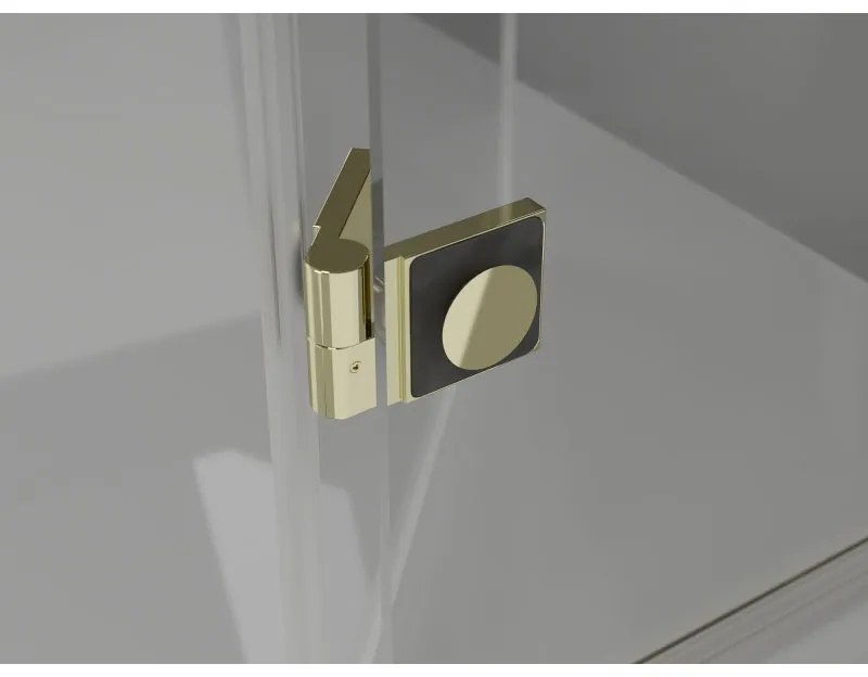 Mexen, Mexen Lunar L Otočné pravé sprchové dvere 125 cm, transparentné, zlaté - 834L-125-000-50-00-P