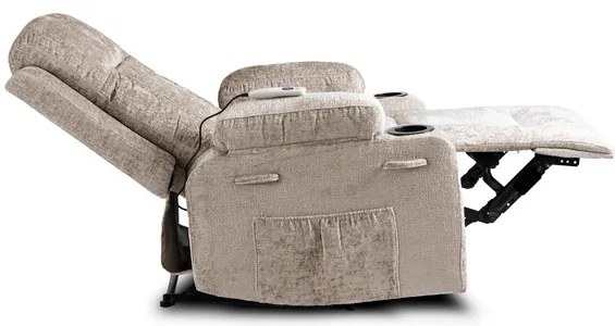 Masážne polohovateľné kreslo ARIEN bežový zamat - vintino.sk