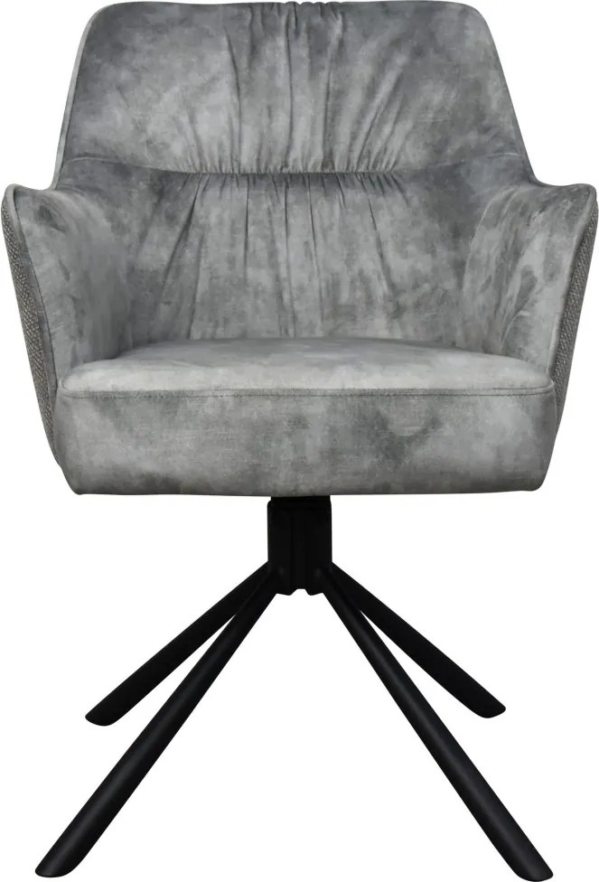 Otočná jedálenská stolička Axel, stredne šedá zamatová látka/tkanina
