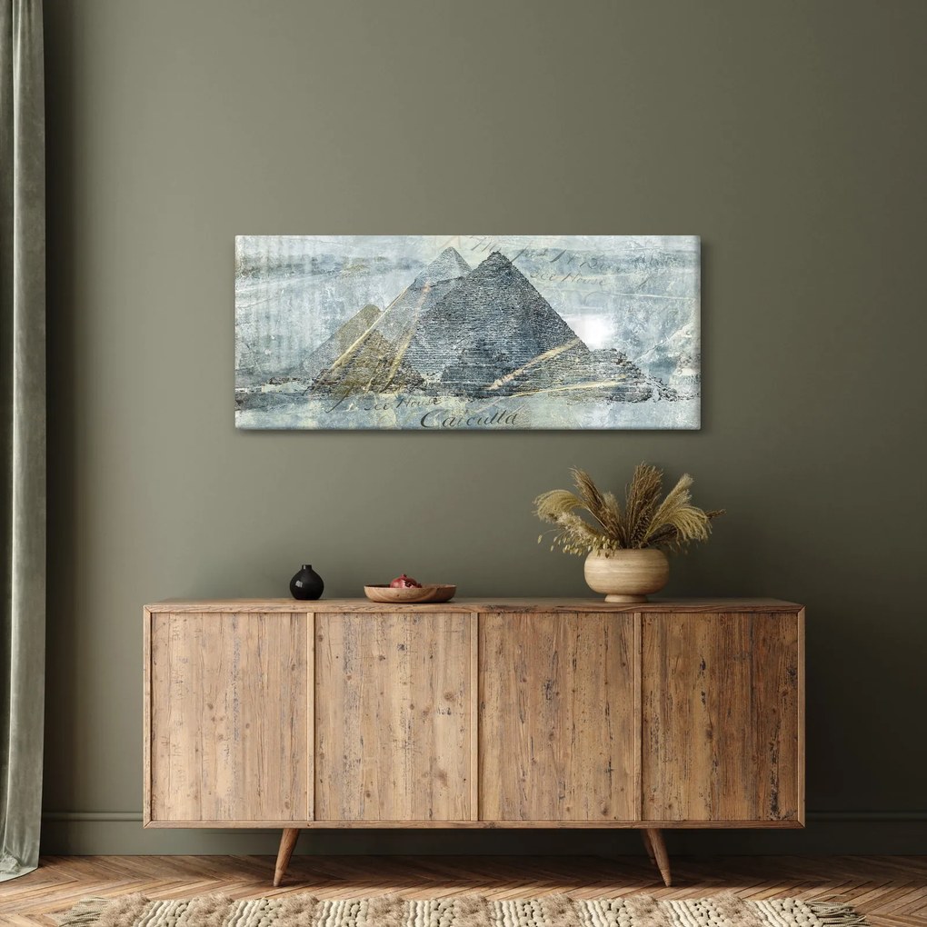 Obraz - Pyramídy v modrom filtri (120x50 cm)