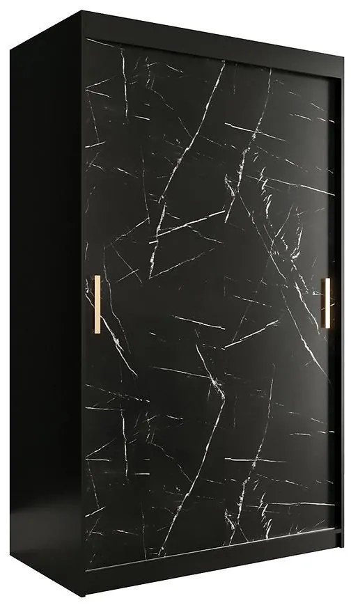 Skriňa Marmur T 120 čierna/mramor čierna