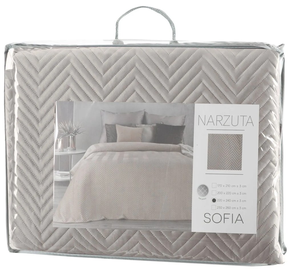 PREHOZ NA POSTEĽ SOFIA 230X260 CM BÉŽOVÝ