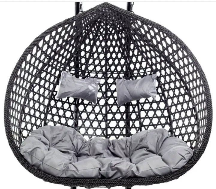 Závesné hojdacie dvojkreslo MILÁNO bez stojana - čierno sivé