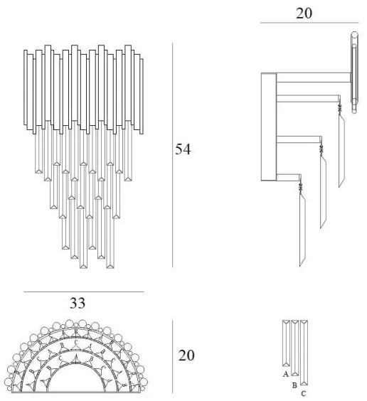 MAXLIGHT W0227 - Nástenné svietidlo VOGUE 4xG9/40W/230V zlatá