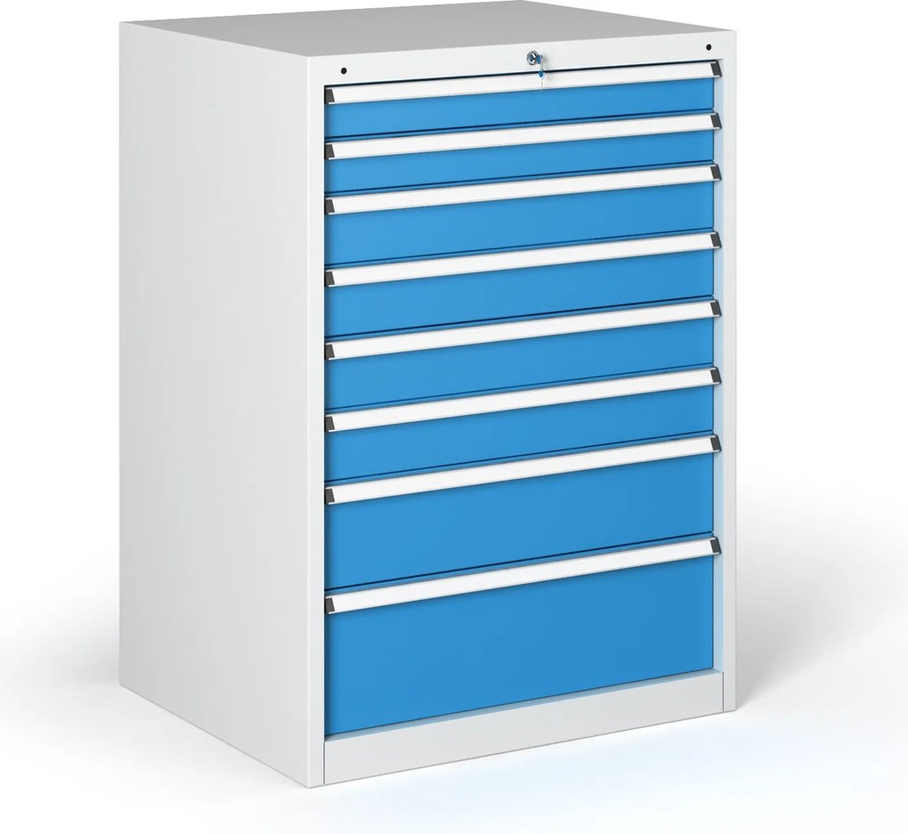 Dielenská zásuvková skriňa na náradie G345, 7 zásuviek, 881 x 653 x 1000 mm, modrá