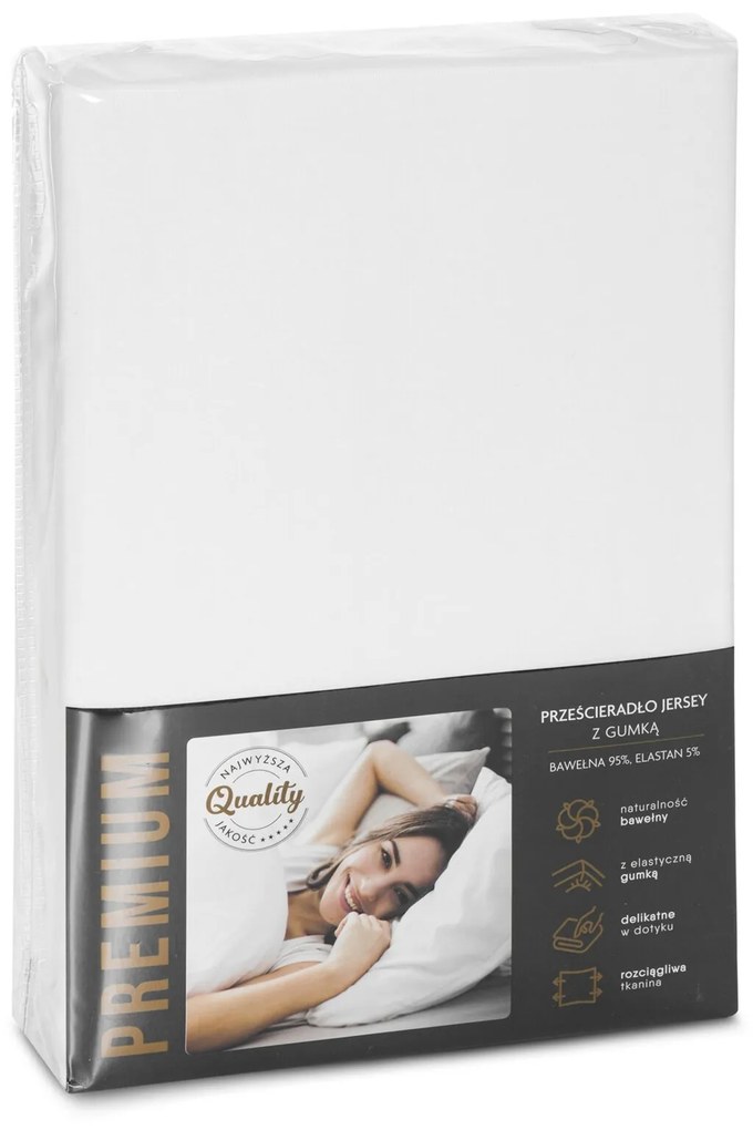 JERSEY PRESTIERADLO JERS4 200X220 CM, VÝŠKA 30 CM KRÉMOVÉ