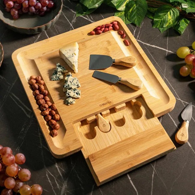 Servírovacia doska RUMI s nožmi a miskami 887388