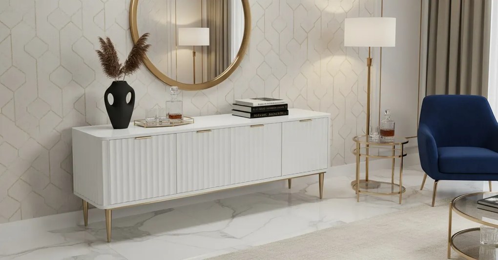 TV stolík Stilig ST709 200 cm biely/zlatý
