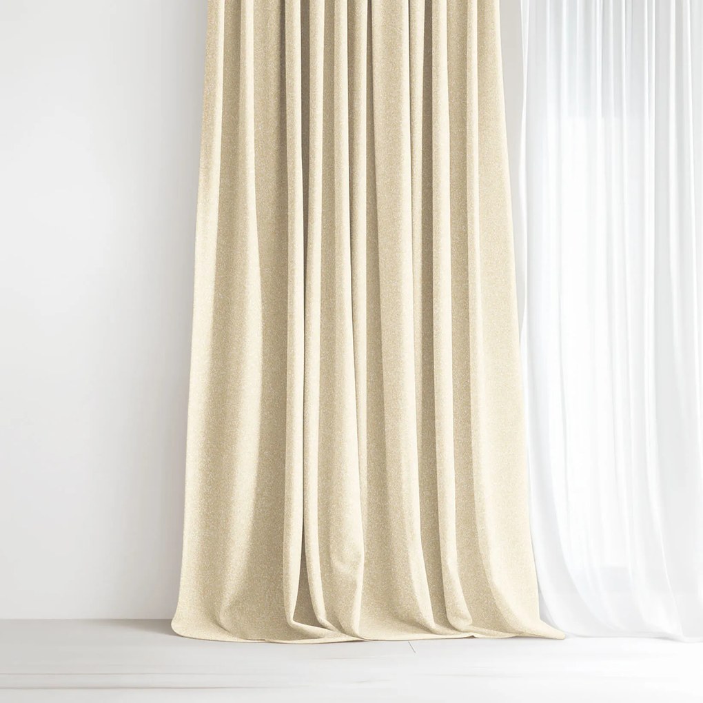 Goldea vianočný exkluzívny záves - zlatý s trblietkami 280x135 cm