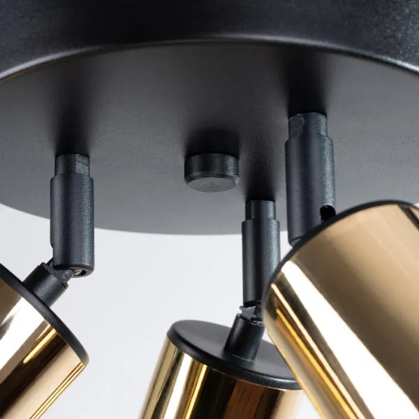 Sollux SL.1385 - Bodové svietidlo WINX 3xGU10/10W/230V čierna/zlatá