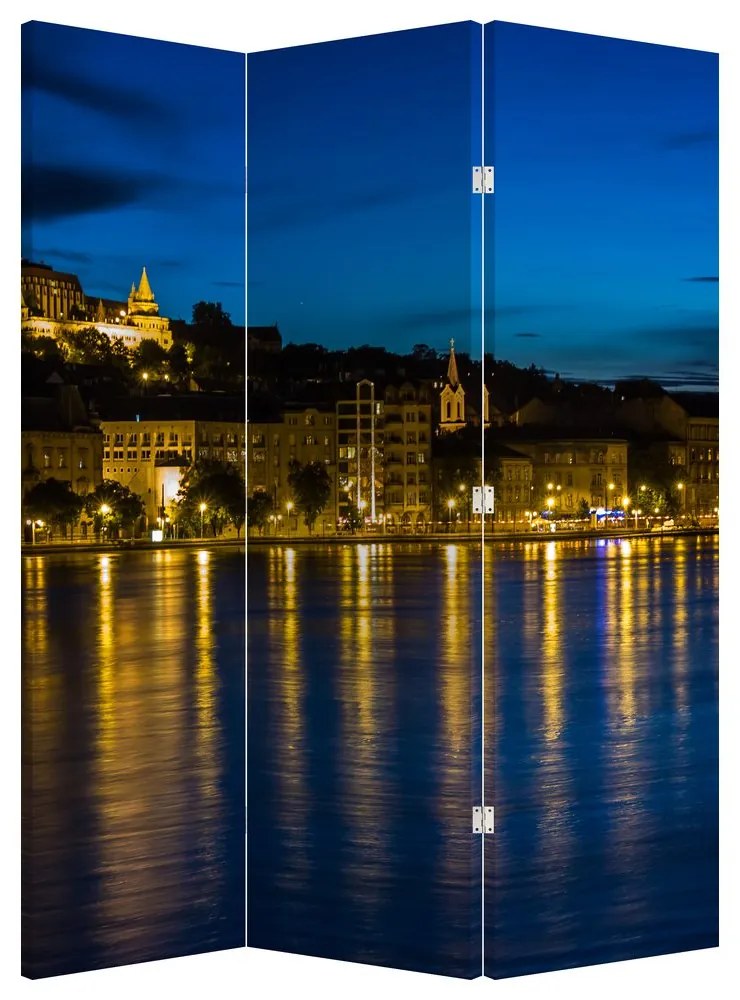 Paraván - Nočné mesto (126x170 cm)