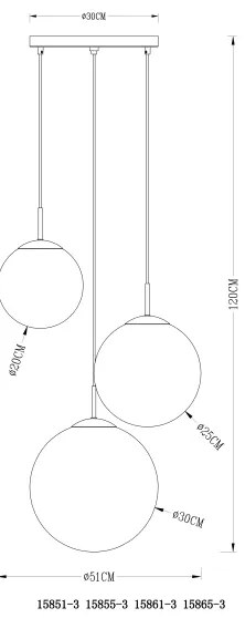 GLOBO 15855-3 - Luster na lanku VARUS 3xE27/40W/230V