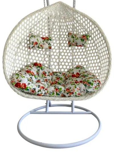 Vankúš na závesné hojdacie dvojkreslo - kvetovaný