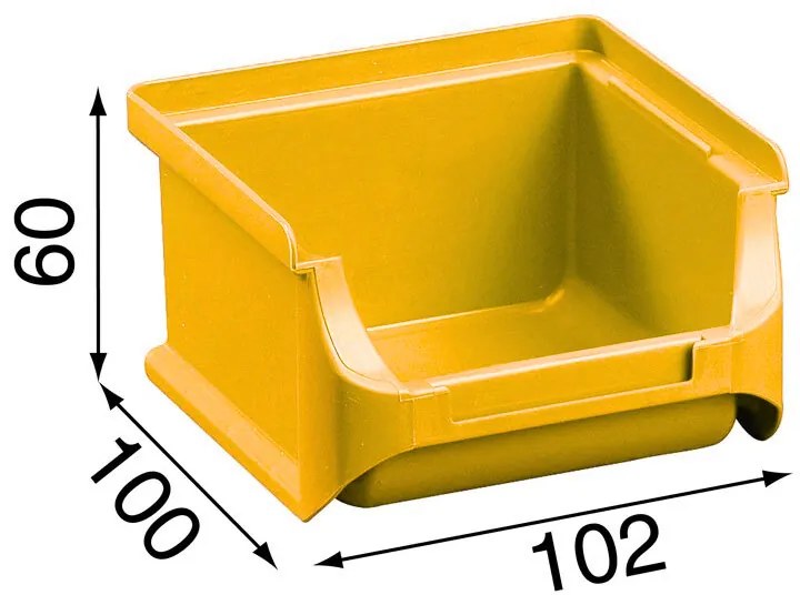 Plastové boxy PLUS 1, 102 x 100 x 60 mm, žlté, 30 ks