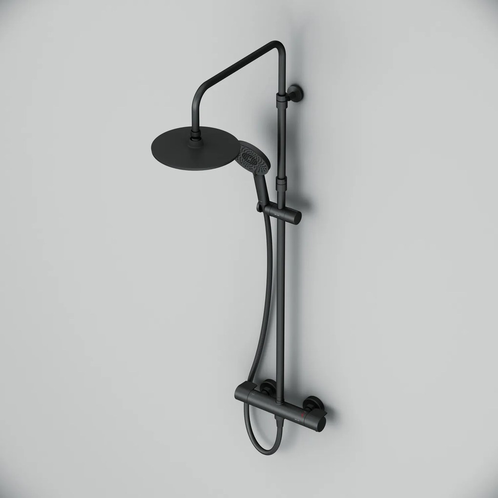 Sprchový systém AM.PM X-Joy F07XA422 s termostatickou sprchovou batériou, čierny