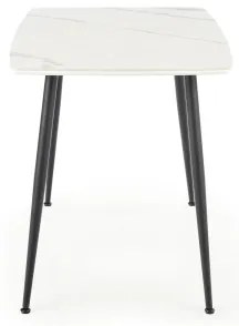 Jedálenský stôl ALARA, dekór biely mramor/čierna