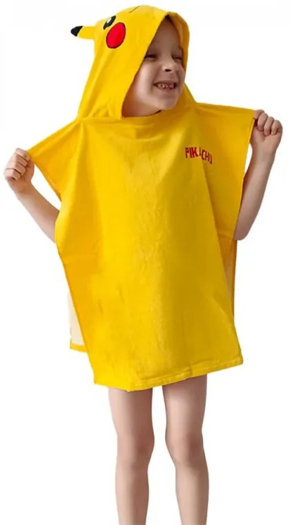 Carbotex Detské pončo 50x115 cm - Pokémon Volím si teba Pikachu