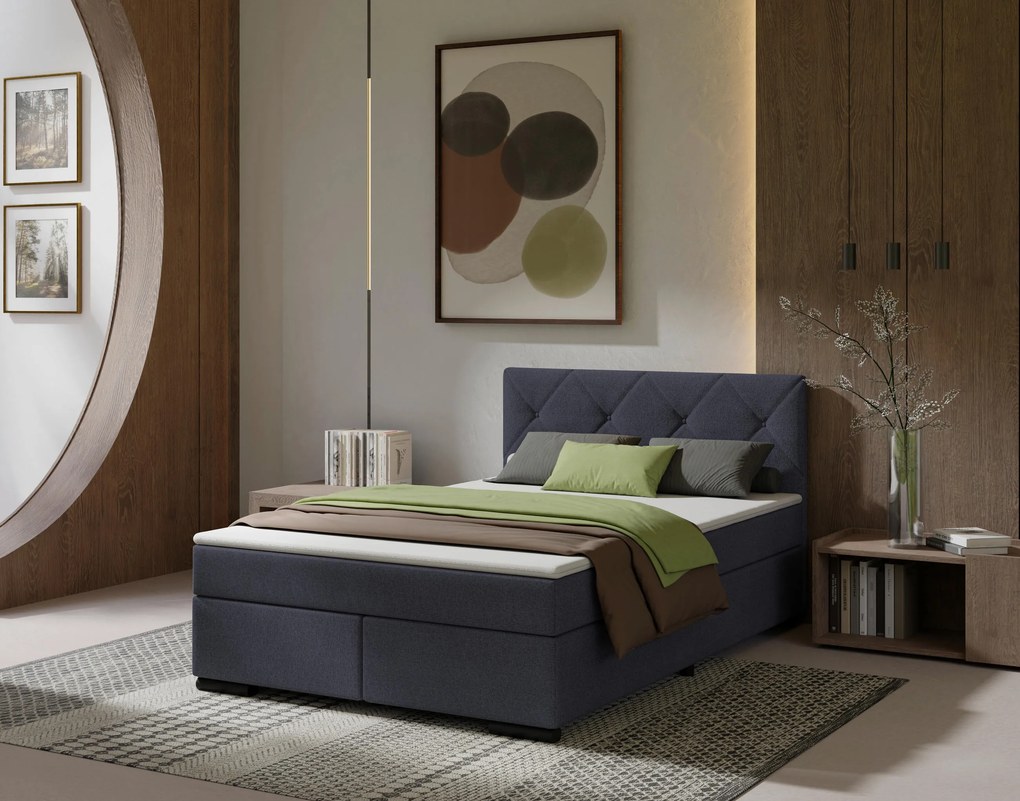 XXXLutz BOXSPRINGOVÁ POSTEĽ, 120/220 cm antracitová MID.YOU - Online Only spálne - 002784001255