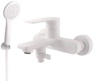 Vaňová batéria RAV SLEZÁK Nil so sprchovacím setom biela matná NL154.5/1BMAT