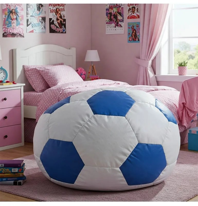 Sedací vak futbalová lopta bielomodrá EMI