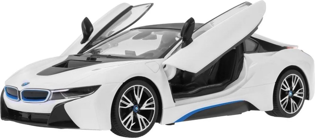 BMW i8 biely RASTAR 1:14 model auta na diaľkové ovládanie + 2,4 GHz diaľkové ovládanie