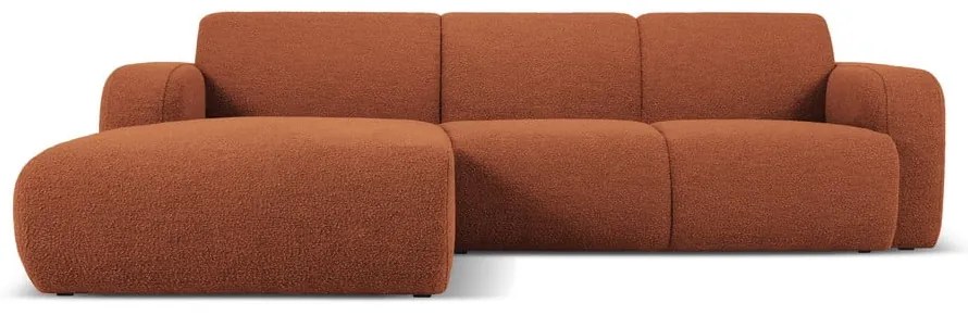 Hnedá rohová pohovka z textílie bouclé (ľavý roh) Molino – Micadoni Home