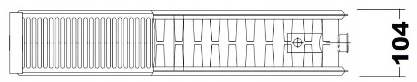 Invena Prov V22, panelový oceľový radiátor 600x2200 mm, 3648W, pre spodné a bočné pripojenie, biela, INV-UG-93-622-KPL