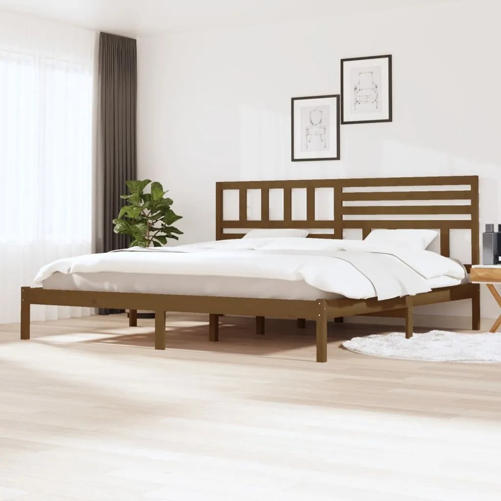 vidaXL Rám postele medovo-hnedý masívna borovica 200x200 cm