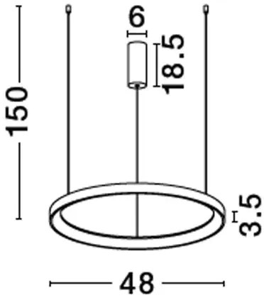 Moderný LED luster Pertino 48 2700K biele