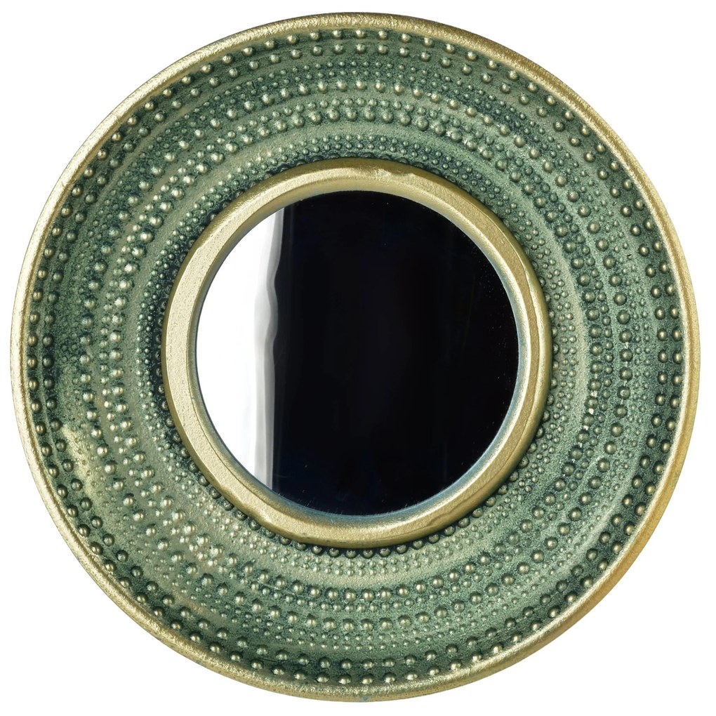 Kulaté nástěnné zrcadlo DAZ 29 cm zelené