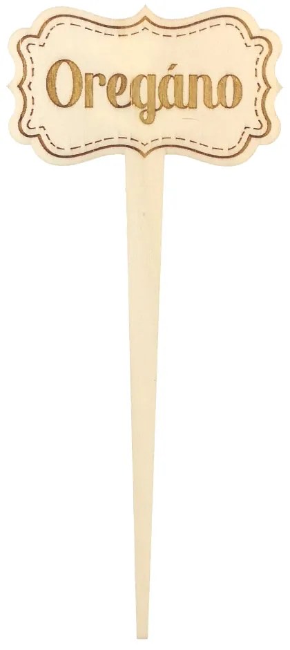 AMADEA Drevený zápich - ceduľka na bylinky Oregano, výška 20 cm, český výrobok