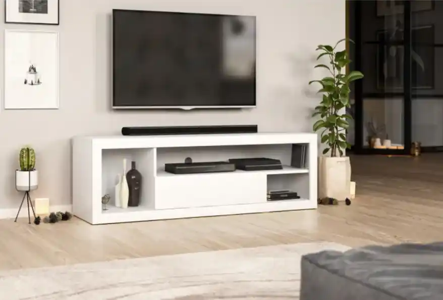 VIVALDI TV stolík EVER 140 cm biely matný | BIANO