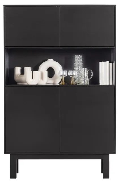 Čierna skrinka z borovicového dreva 110x170 cm Finca – WOOOD