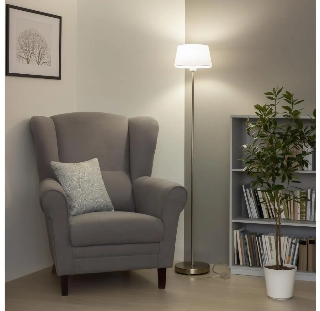Brilagi - LED stojacia lampa CERIA 1xE27/40W/230V pr. 25 cm biela/matný chróm