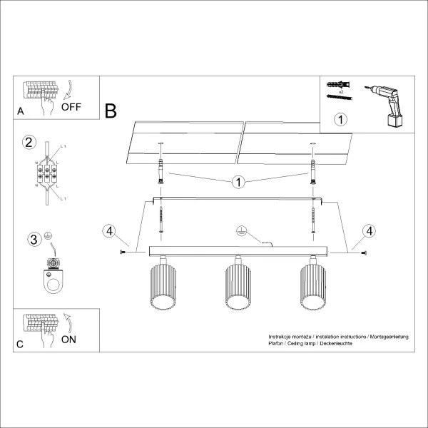 Brilagi - LED bodové svietidlo CRESTO 3xGU10/10W/230V krémové
