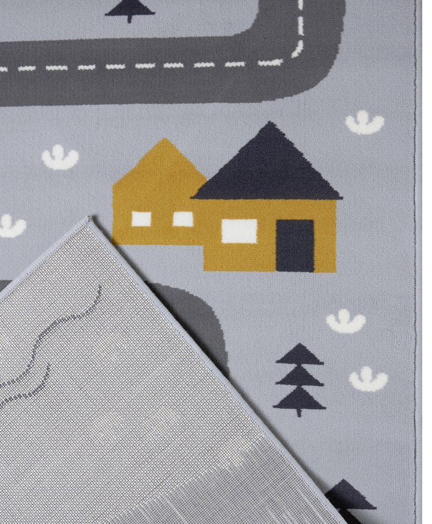 Hanse Home Collection koberce Detský koberček Adventures 104535 Grey/mustard - 160x220 cm