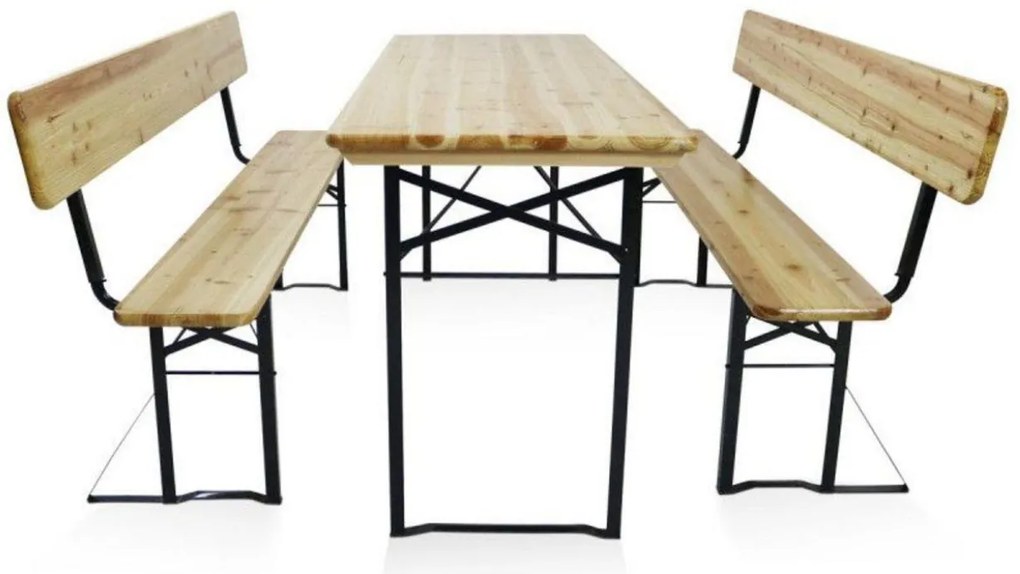 Drevený pivný set s opierkou BestBerg BBBS-17 / 167 x 70 x 75 cm