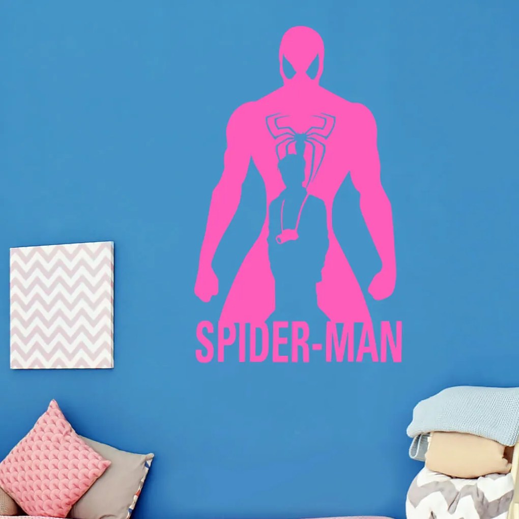 Veselá Stena Samolepka Spiderman silueta Farba: oranžová, Veľkosť: 100 x 61 cm