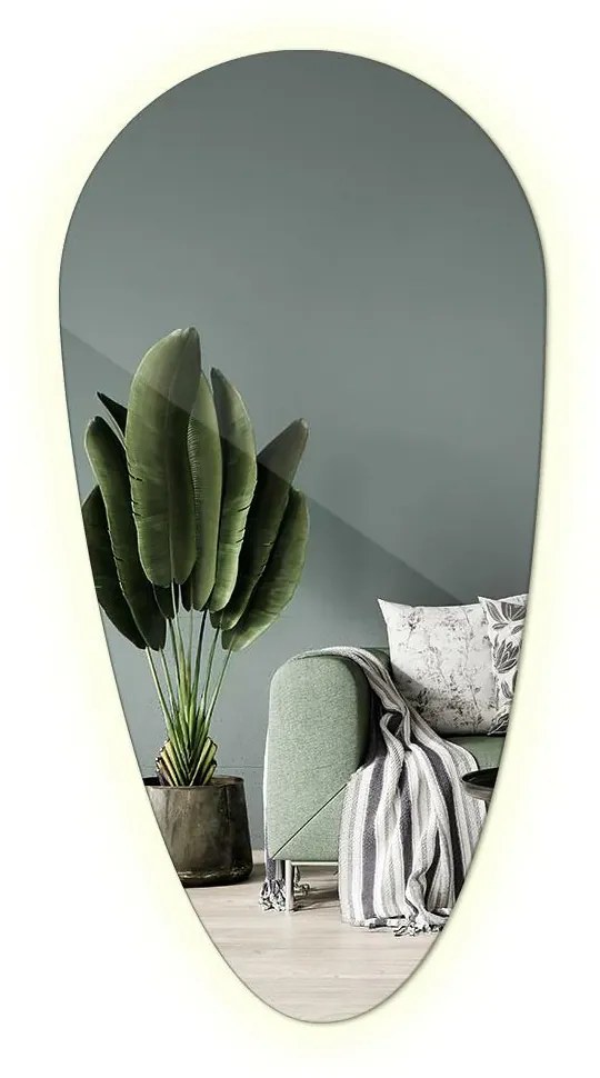 Led zrkadlo v tvare kvapky 35x70 cm Teplé svetlo (3000K)