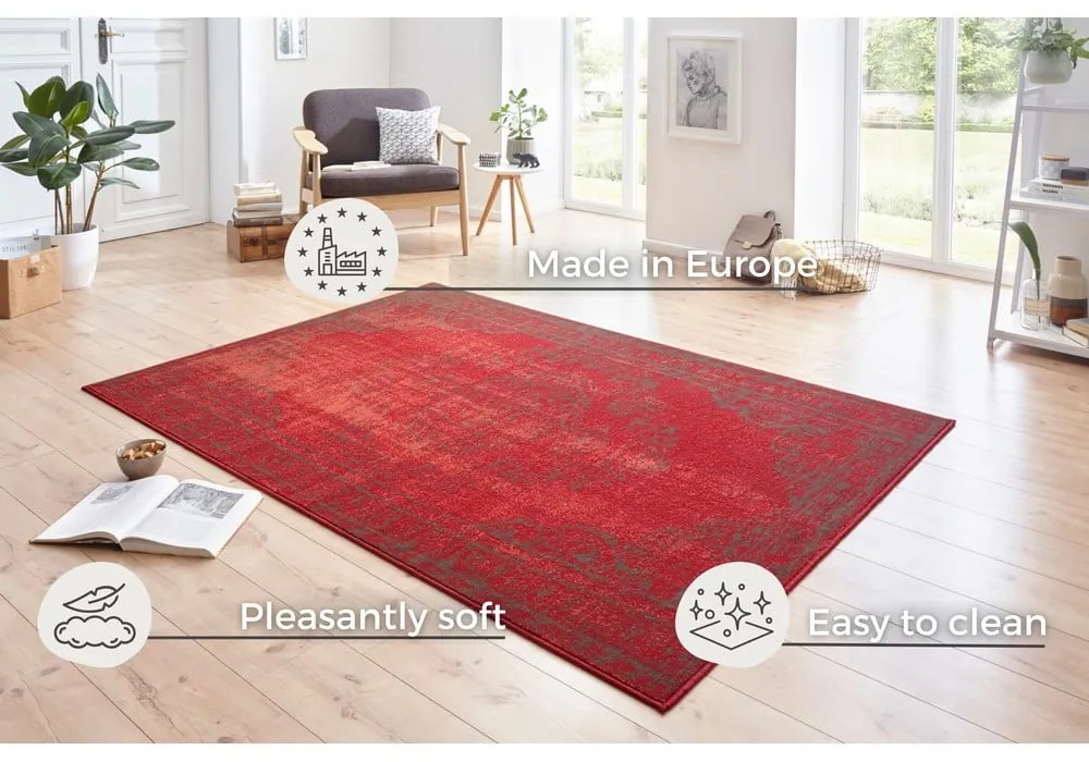 Červený koberec Hanse Home Celebration Plume, 80 x 150 cm